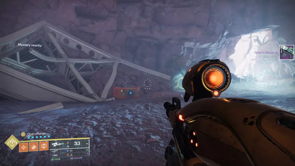 Getting a Giver's Blessing Auto Rifle drop in Destiny 2.