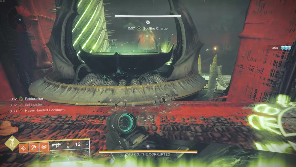 About to light a brazier to start the DPS phase in the Oblation: Bloodline Exotic Mission in Destiny 2.