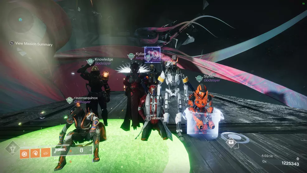 Sam's mates posing after clearing Pantheon 1.0