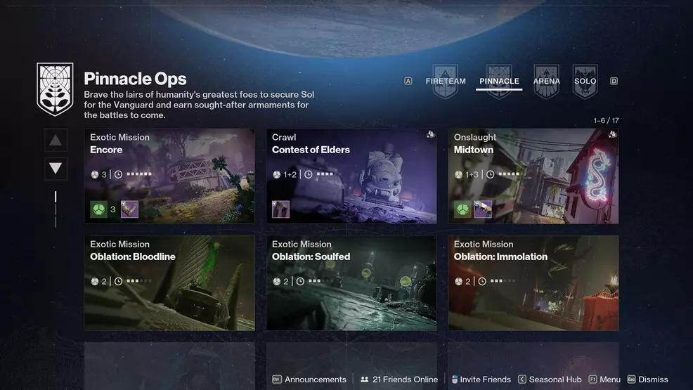 The Pinnacle Ops playlist in Destiny 2.