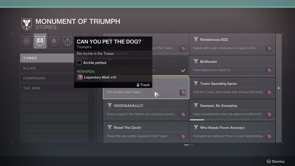 The Can You Pet That Dog? Triumph in Destiny 2