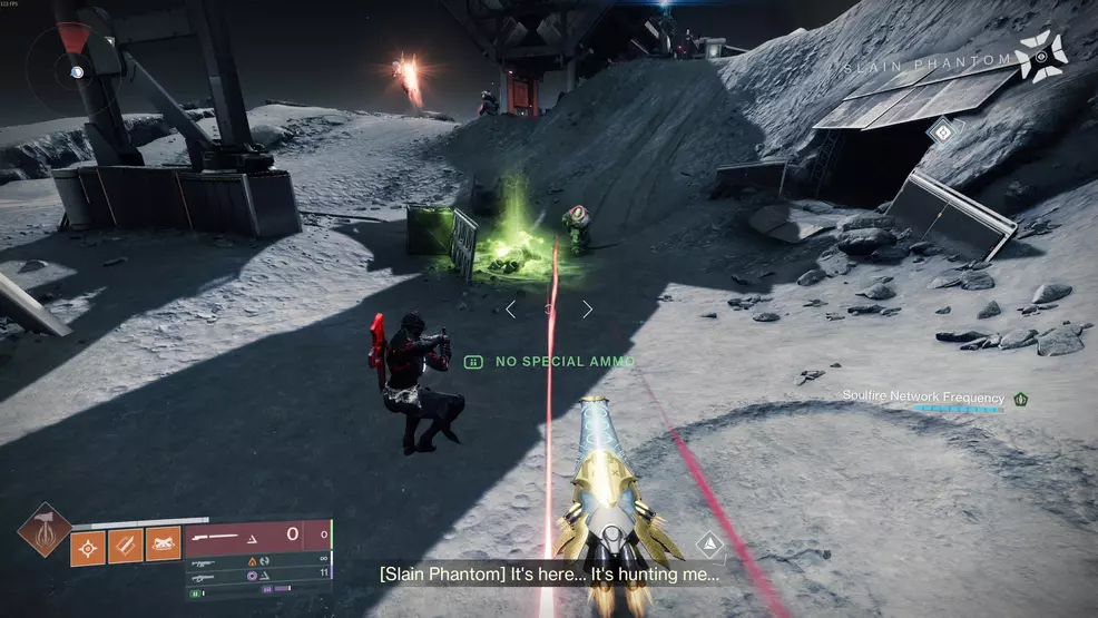 A glowing Cabal body in the Archer's Line in Destiny 2.