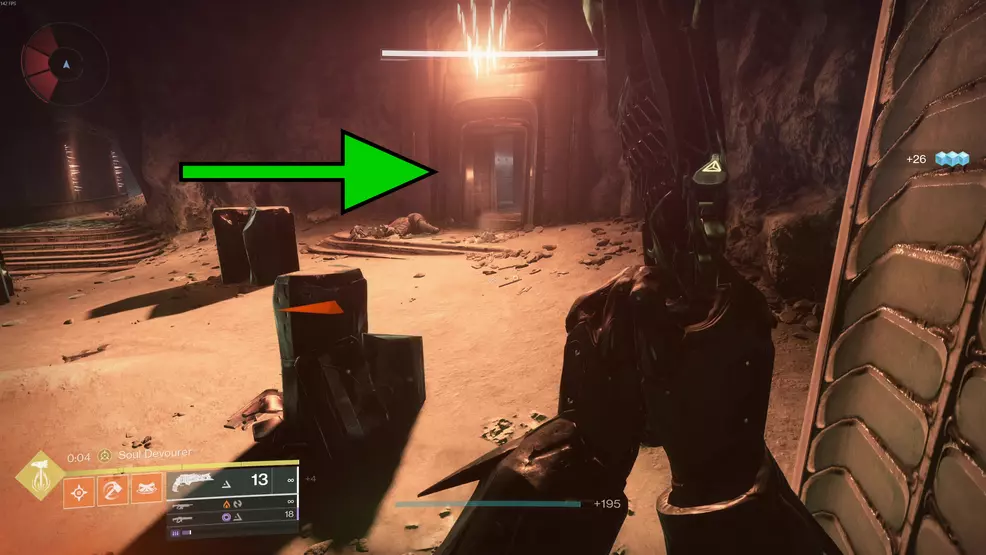 A door near a Cabal dead body in Destiny 2.