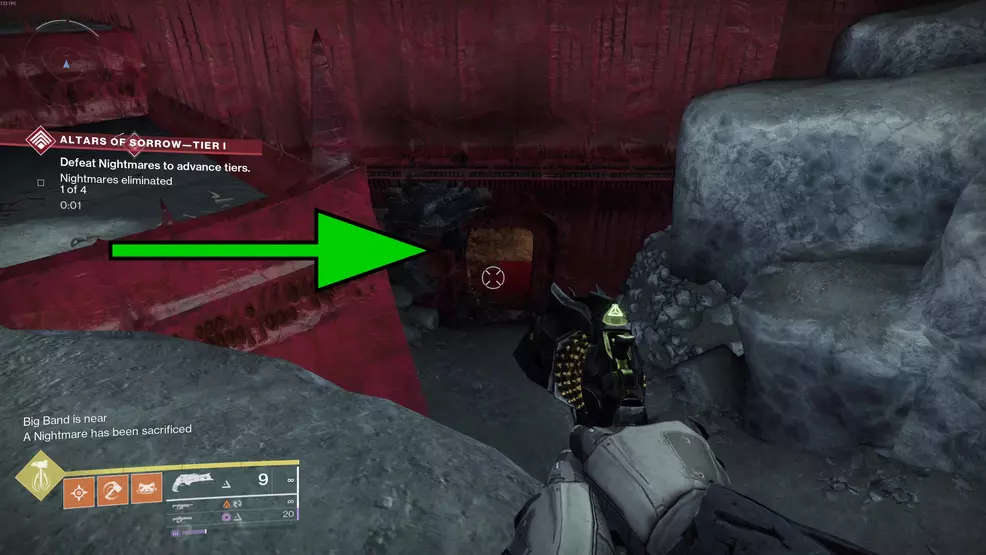 A secret door beneath the bridge in Sorrow's Harbor in Destiny 2.