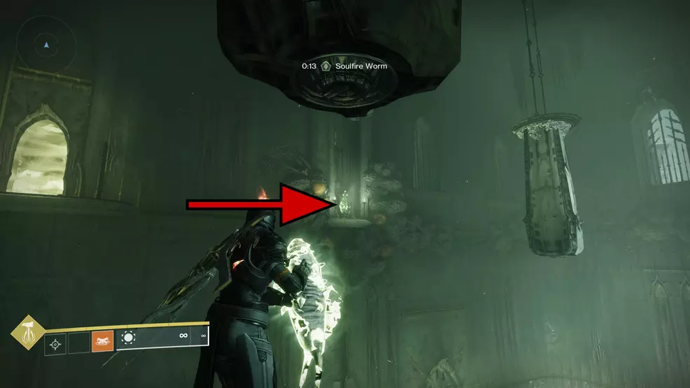 A soulfire crystal once hidden by sarcophagus in the Oblation: Soulfed Exotic mission in Destiny 2.