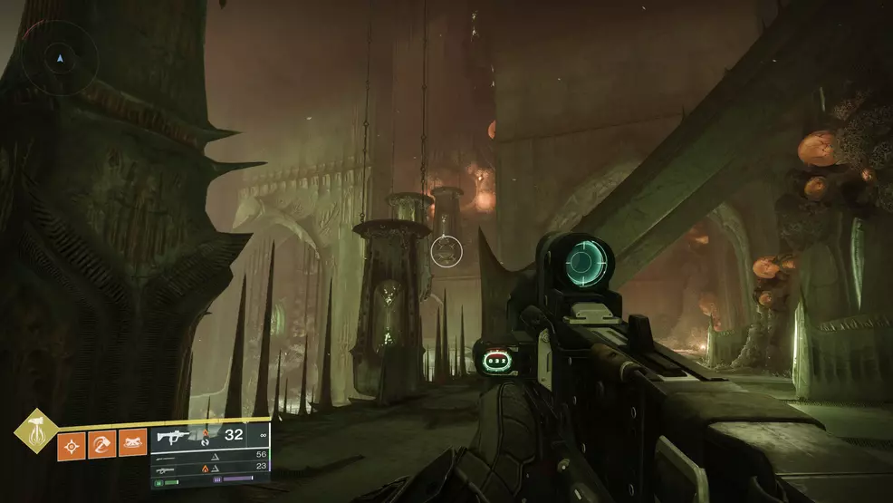 A series of sarcophagi to platform over in the Oblation: Soulfed Exotic mission in Destiny 2.