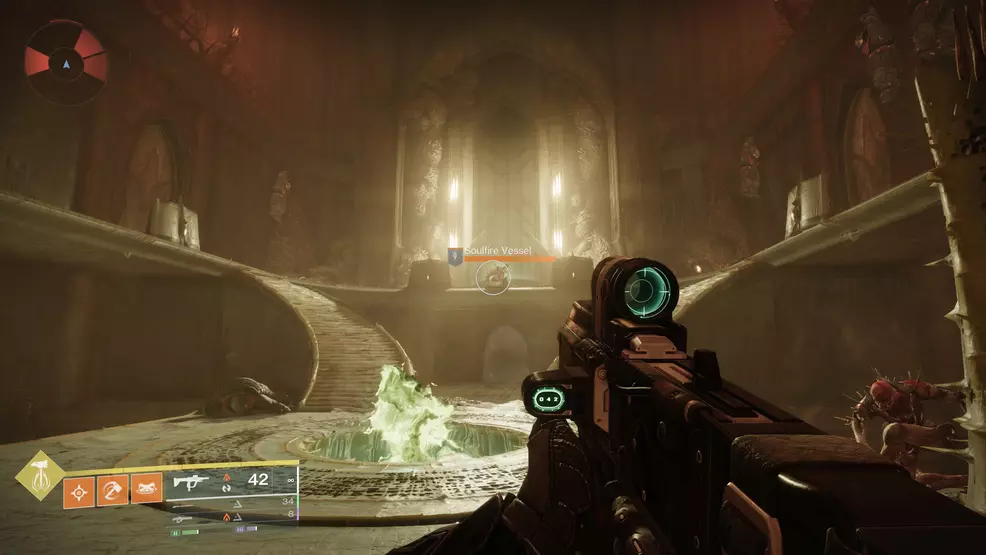 A Soulfire Vessel Knight early on in the Oblation: Soulfed Exotic mission in Destiny 2.