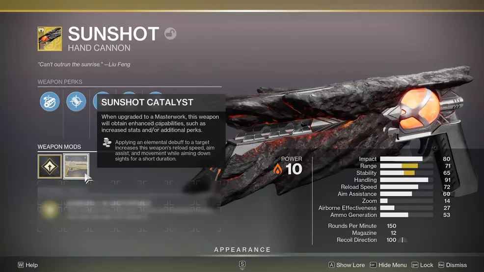 The Sunshot Exotic in Destiny 2