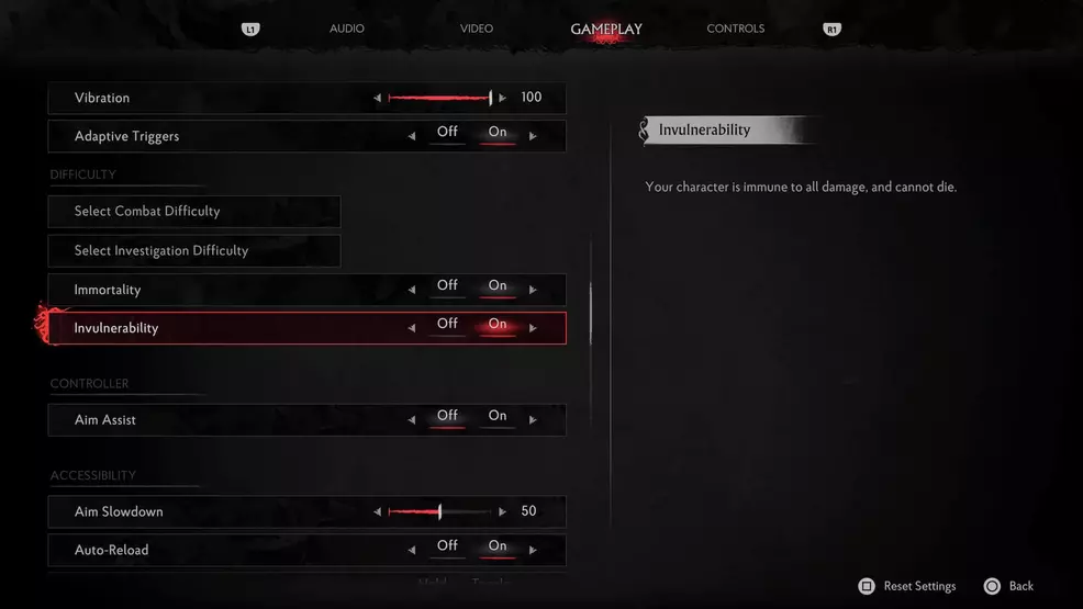 The Gameplay tab in The Sinking City 2