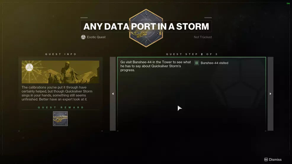 Any Data Port in a Storm, Quicksilver Storm Exotic catalyst Destiny 2