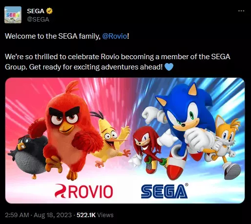 Sega completes acqusition of Angry Birds developer Rovio | Shacknews