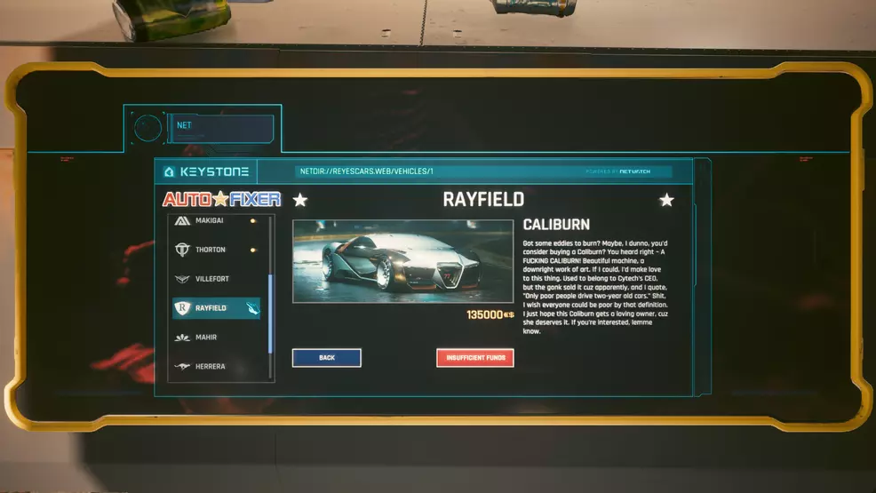 Rayfeild Key System How to get the Rayfield Caliburn for free - Cyberpunk 2077 | Shacknews