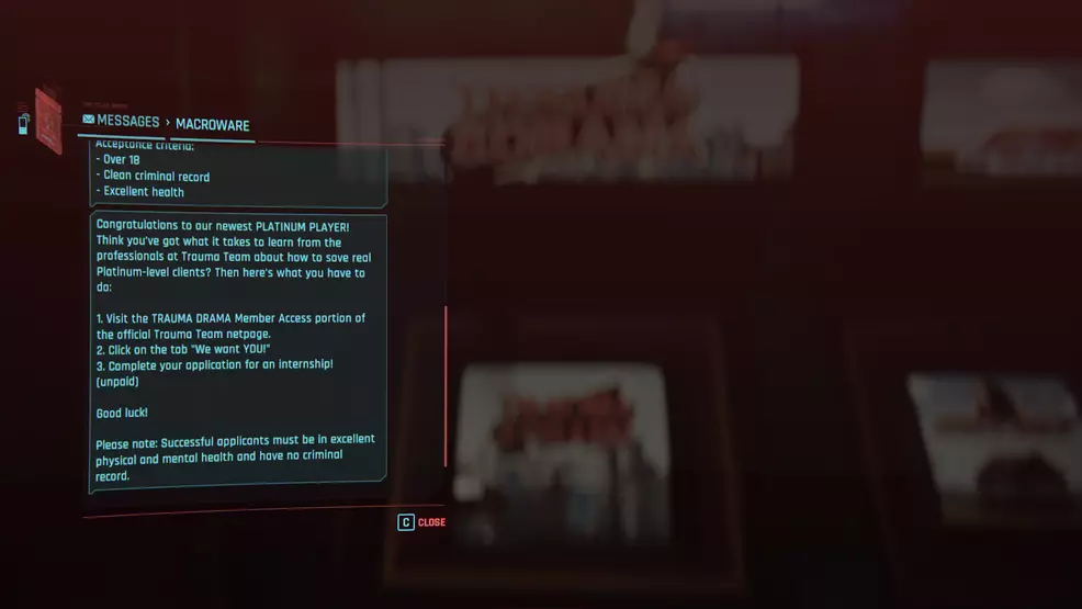 Macroware Script How to get Trauma Drama rewards - Cyberpunk 2077 | Shacknews