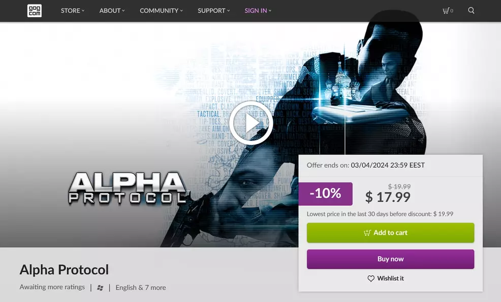 Alpha Protocol is back on GOG 5 years after being yanked from sale ...