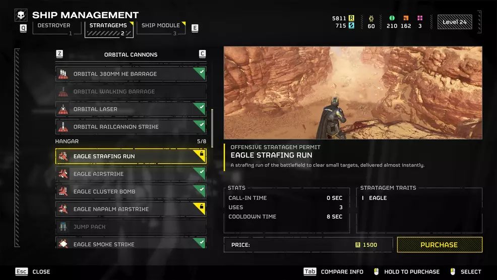 Complete Onscreen Strategem How to get Eagle Strafing Run - Helldivers 2 | Shacknews