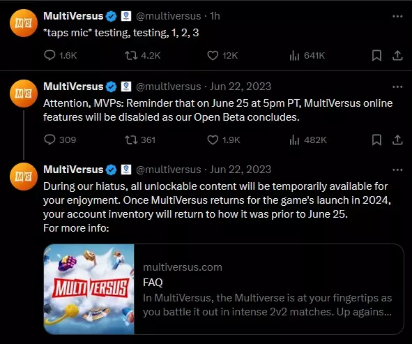 MultiVersus Twitter is active for the first time since June 2023 ...