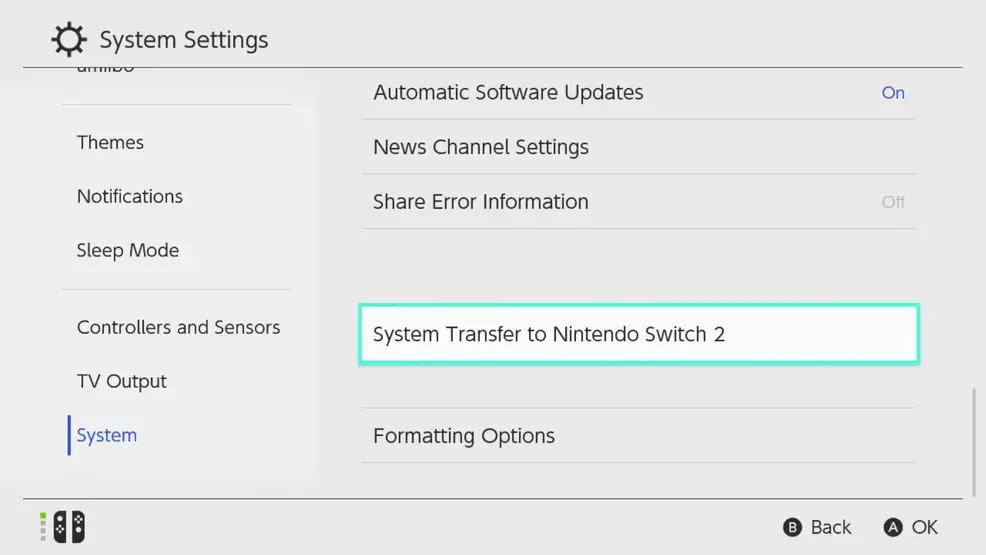 Switch Use Rss Option How to transfer games, users, and data from Nintendo Switch 1 to Switch ...
